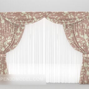 Small Crushed Flower Curtain Furniture 3d model