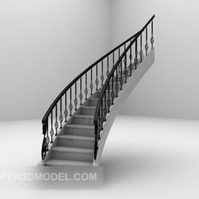 Modelo 3d de corrimãos de metal para móveis de escada