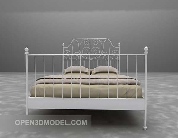 White Metal Double Bed