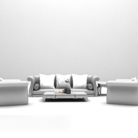 3д модель европейской комбинированной мебели-дивана