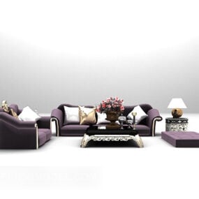 European Combination Upholstery Sofa Set 3d model