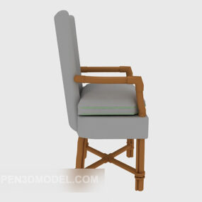 European Wooden Grey Chair 3d model