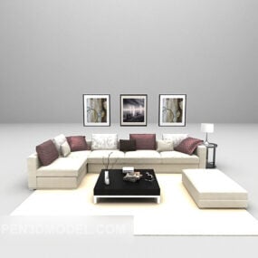 Multi-seaters Modern Sofa Furniture 3d model
