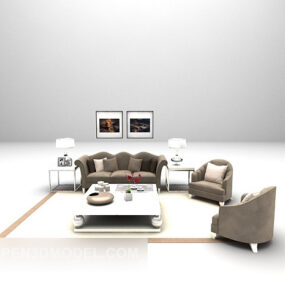 कॉम्बो सोफा फर्नीचर यूरोपीय शैली 3डी मॉडल