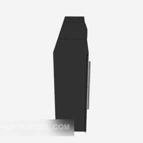 Φωτιστικό Ορθογώνιο Μαύρο Έπιπλο 3d μοντέλο