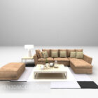 Современный комбинированный диван коричневого цвета