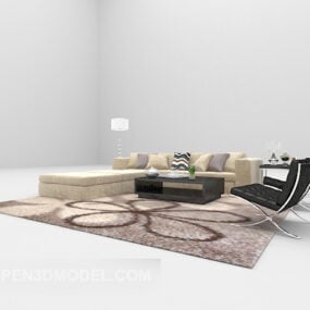 Light Multi-seaters Sofa Furniture 3d model