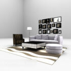Combination Sofa With Picture Wall Decor
