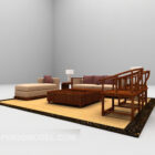 Chinese Combination Wood Sofa Carpet