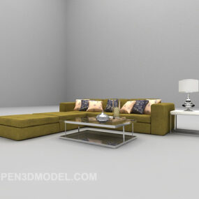 Green Multiplayer Sofa 3d model