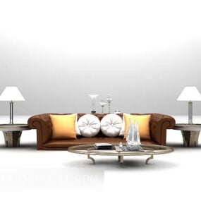 Multiplayer Leather Sofa Furniture 3d model