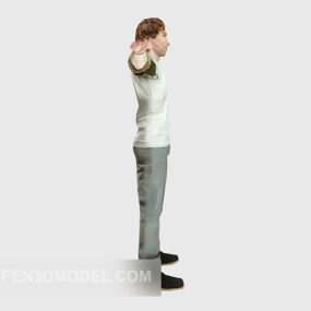 3D модель персонажа стоящего человека