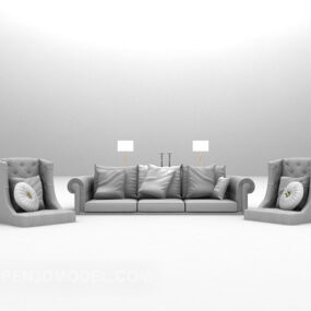 European Sofa Large 3d model