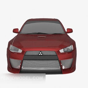 Mô hình 3d xe Mitsubishi màu đỏ