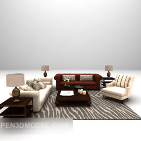 European Home Sofa Leather Material 3d model