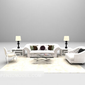 White European Set Sofa 3d model