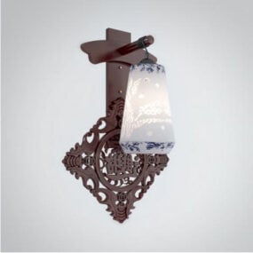 Wood Wall Lamp Traditional 3d model