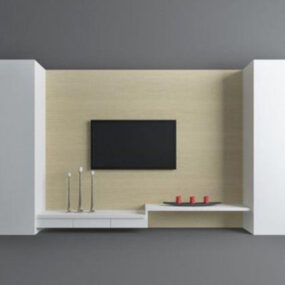 Asiatisk stil tv-vægdekoration 3d-model