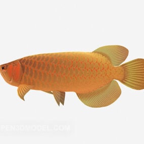 Model 3D zwierzęcia z żółtą rybą akwariową