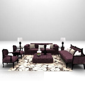 Purple Sofa Set 3d model