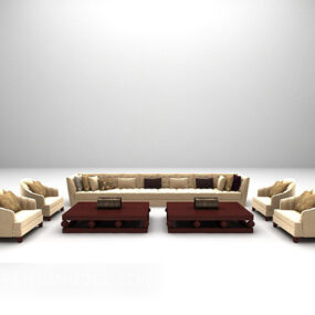 Sofa kết hợp Bộ lớn đầy đủ mẫu 3d