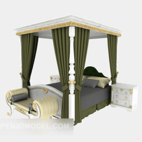 European Double Bed Poster Design 3d model