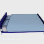 Niebieski koc na podwójne łóżko