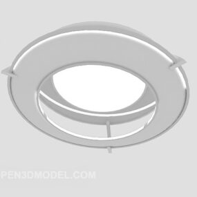 White Chandelier Round Shaped 3d model