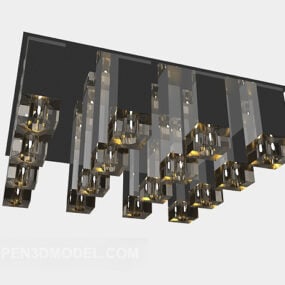 Model 3d Candelier Bar Kaca Segi Empat Moden