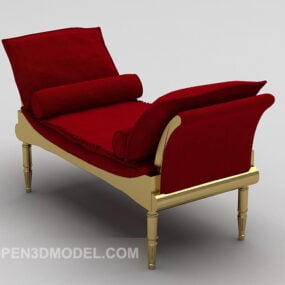 Sofá reclinable Terciopelo rojo modelo 3d