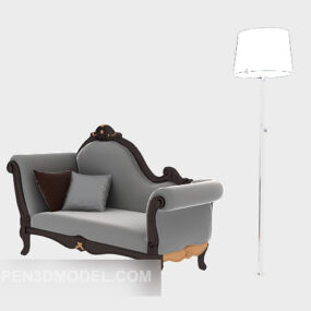 European Style Lounge Sofa 3d-modell