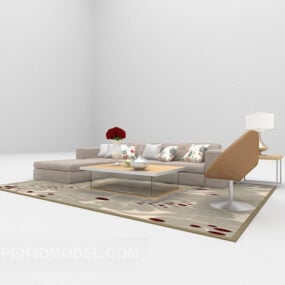 Modern Family Sofa Vintage Carpet 3d model