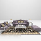 3д модель светло-фиолетового комбинированного дивана