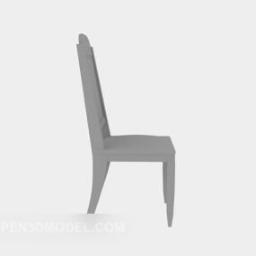 เก้าอี้ไม้ผ้าสีเทาโมเดล 3 มิติ