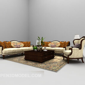 Luxury European Sofa 3d model