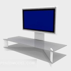 Display Lcd Tv With Glass Stand 3d model