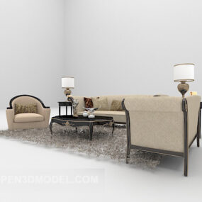 European Grey Sofa 3d model