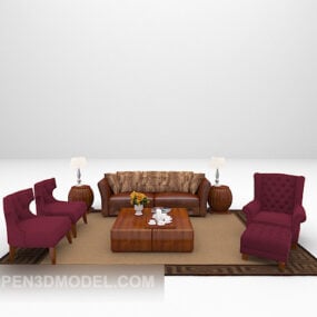 Sofa kombinowana, duże, pełne zestawy Model 3D