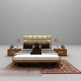 आधुनिक लकड़ी का बेड नाइटस्टैंड 3डी मॉडल
