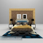 Европейская деревянная кровать в стиле ретро