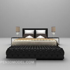 소파 겸용 침대가있는 더블 침대 3d 모델