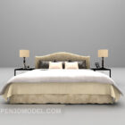 Light double bed 3d model