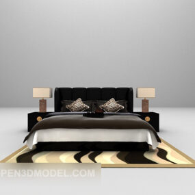 Double Bed Grey Color With Daybed 3d model