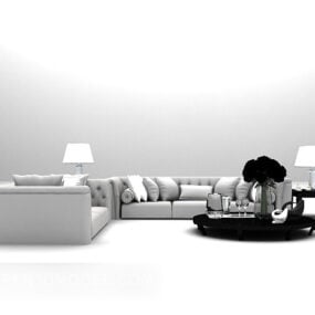 Gray Line Sofa Table Full Sets 3d model
