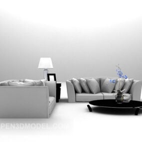 Combination Modern Grey Sofa 3d model
