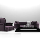 Purple Sofa With Black Table V1