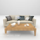 Modern Loveseat Sofa With Wooden Table