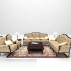 European Luxury Sofa With Wood Table Carpet
