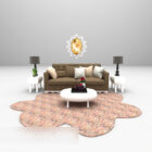Современный семейный диван с ковром