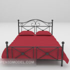 Metal dobbelt seng rød madras